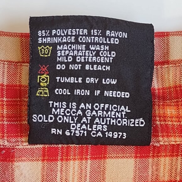 Vintage MECCA USA Button Up Logo Shirt Streetwear Check Short Sleeve  Size XL - Picture 14 of 14